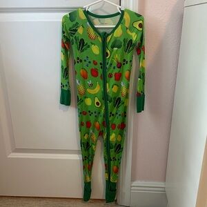 Little Sleepies Green Fruit Print Kids Footie